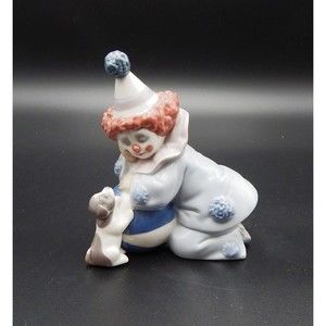 LLADRO Daisa 1985 #5278 “Pierrot w/ Puppy & Ball" Clown Dog Puppy